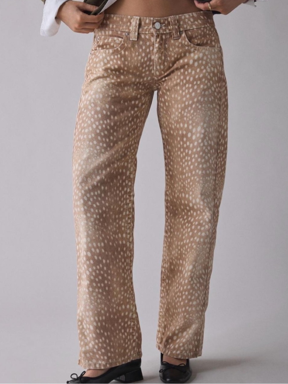 BDG Kayla Doe Print Low-Rise Jeans Straight Leg Jeans Waist 27